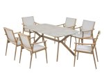 Lauko baldų komplektas ESTI ESTA NAPA, 100 x 180 cm stalas, 6 kėdės. Aliuminio karkasas, keraminis stalviršis