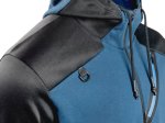 Džemperis HOGERT TECHNIK Erik, su gobtuvu, mėlynos/juodos spalvos, 57% medvilnė, 37% poliesteris, 6% elastanas, 2XL (56) dydis