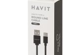 USB-A-Type C laidas HAVIT M.CUBE 8725, 2,0A, 3m, juodos spalvos