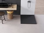 Dušo padėklas HARMONY Mare HAR-0144,  80 x 120 x 3 cm, akmens masės, stačiakampis, neslidi danga, juodas.