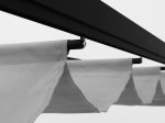 Lauko pavėsinė 4LIVING Perugia, 300 cm x 300 cm x 230 cm, rėmas juodas, stogas pilkas poliesteris