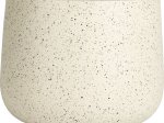 Lauko vazonas, kreminės sp., taškuotas, 11 x 11 x 10 cm.
