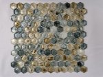 Mozaika MONA MOSAICS Hd6326, 300 x 284 x 6 mm, 13 vnt./dėž., stiklo, spl. aukso/žydra