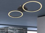 Lubinis LED šviestuvas GLOBO Kendy, 24W, 230V, 2744 lm, 3000K, metalas juodos sp., žiedo skersmuo 250 mm ir 205 mm, 490 x 247 x 72 mm, 67233-24S