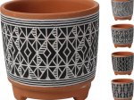 Kambarinis keraminis vazonas, 4 skirtingi dizainai, 13,7 x 13,7 x 13,2 cm.
