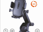 Automobilinis telefono laikiklis ALBURNUS, 360° pasukimas, universalus, juodos spalvos