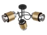 Pakabinamas šviestuvas GLOBO Milley, E27, 3 x 40W, 230V, juodos matinės sp. metalas, dūmų sp. stiklas, žalvarinis žiedas, 430 x 260 mm, 15560-3D