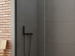 Dušo sienelė HARMONY Relaxa Black HAR-0353, 80 x 195 cm, juodas profilis, skaidrus grūdintas stiklas 6 mm