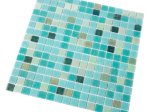 Stiklo mozaika MONA MOSAICS Sk-001, 327 x 327 x 4 mm, spl. melsvai žalsva