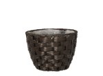 Lauko vazonas 4Living Chocolate, pintas, tamsiai rudos sp., 19 x 19 x 14 cm.