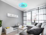 Lubinis LED šviestuvas GLOBO Burro, 18W, RGB 3W, 230V, 1890lm, 2700-6500K, (kompl. 2xAAA, pultas), dimer., atmintis, vaivorykšt., baltas, 390x80mm, 41369-18