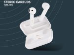 Įkraunamos belaidės ausinės STREETZ TWS-105, Bluetooth 5, įkrovimo dėklas 500 mAh, matinės baltos sp.