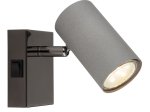 Kryptinis šviestuvas GLOBO Robby, GU10, 1 x 25W, 230V, pilkos sp., 70x100x120 mm