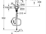 Plautuvės maišytuvas GROHE QUICKFIX START EDGE, su C-formos snapu ir ištraukiamu dušeliu, 360° pasukimo kampu, chromo spalva, 30550000