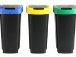 Šiukšliadėžės rūšiavimui ROTHO Twist, 25 l, 3 vnt., geltonos, žalios ir mėlynos sp.