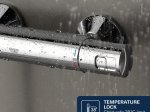 Dušo komplektas su termostatu GROHE QuickFix Vitalio Start 250 Flex, 250mm dušo galva,110mm rank. dušeliu, virštinkinė, taupanti vandenį, chromas, 26677001