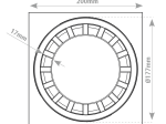 Trapas ACO, 20x20cm, iš ABS plastiko, juodas, su vert. 110mm ištekėjimu, 1,4 l/s, A15, 310094