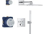 Potinkinė dušo sistema GROHE PRECISION SMARTCONTROL, su termostatu, Vitalio SmartActive Cube 310mm lietaus galva ir Vitalio Joy Cube dušeliu, chromo spalva, 34875000
