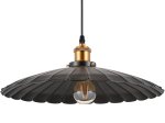 Pakabinamas šviestuvas G.LUX Gt-350-D35-1S-Bl Loft-1, 1 x E27, 350 mm skersmens gaubtas, juodos/žalvario sp.