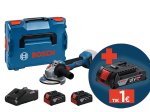 Akumuliatorinis kampinis šlifuoklis BOSCH Professional, GWS 18 V-8, 18 V, maks. disko skersmuo 125 mm, komplekte 2 x 5,0 Ah akumuliatoriai ir kroviklis, lagaminas, 06019N9003