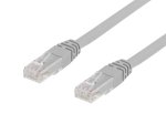 Tinklo kabelis DELTACO TP-615, kabelio ilgis 15 m, U/UTP Cat6 patch kabelis, 250MHz, Delta sertifikuotas, LSZH, pilkos sp.