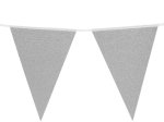 Vakarėlių dekoracija, vėliavėlių girlianda, sidabro sp., 6 m