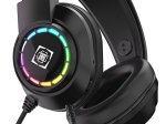 Laidinės žaidimų ausinės DELTACO GAMING DH220, USB, RGB, juodos sp., GAM-168