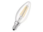 LED lempa OSRAM Retrofit, 4W (=40W), E14 B40 žvakė, WW, 2700K, 220-240V, 470 lm, 25.000 val., filamentinė