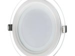 Įmontuojamas šviestuvas ORRO P-13, panelė, įleidžiama, LED 12 W, 220-240 V, 800 lm, 3000 K, apvali, stiklinė, balta, 30000 h, P-13