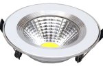 Įmontuojamas LED šviestuvas ORRO, LED 5 W, 220-240 V, 300 lm, 3300 K, apvalus, D100x35 pjovimo skyle 65 mm, baltos sp.