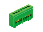 Kontaktinė kaladėlė MOREK MAD1007G15, 7 vietų, įžeminimo, PE7H, 7 x 16 mm², IP20, žalios spalvos