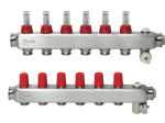 Grindinio šildymo kolektorius, DANFOSS SSM-6F, 1", 6 žiedų, reguliuojamas, plieninis, su debitomačiais, 088U0756