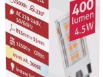 LED lempa AVIDE At-9868, 4,5W (=39W), E14 JD, WW, 3000K, 220-240V, 400 lm, 220°, 25.000 val