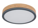 Lubinis LED šviestuvas GLOBO Doro, 12W, 230V, 1600 lm, 3000K, MDF medžio išvaizda, rėmas ažuolo, aliuminio grafito sp., 300 x 85 mm, 416080WD1R.