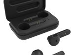 Įkraunamos belaidės ausinės STREETZ TWS-104, Bluetooth 5, įkrovimo dėklas 500 mAh, matinės juodos sp.