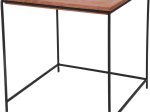 Metalinis staliukas mediniu stalviršiu, juodos sp., 40 x 40 cm, aukštis 41 cm