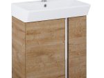 Vonios spintelės komplektas ELITA Skye 60, 70,7 x 60,5 x 38,6 cm, apatinė, pakabinama, su praustuvu, lėto atidarymo durelės, 2D, ąžuolo spalvos, 168351