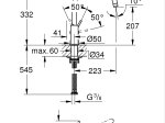 Plautuvės maišytuvas GROHE QuickFix Start Classic, C formos, chromas, 31553001