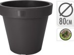Plastikinis lauko vazonas, juodos sp., 80 x 80 x 69 cm.