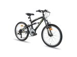 Vaikiškas kalnų dviratis SESTRIERE MTB, dydis 20", 6 pavaros, shimano, pilna amortizacija, juoda