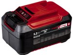 Akumuliatorius EINHELL PXC+ 18V, talpa 5,2 Ah, korpusas apsaugotas nuo dulkių, korozijos ir mechaninių pažeidimų