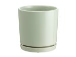 Kambarinis keraminis vazonas 4Living Tapiola, su lėkštute, žalios sp., 15 x 15 x 15,5 cm.