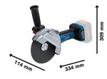 Akumuliatorinis kampinis šlifuoklis BOSCH Professional, GWS 18 V-180 P, SOLO, 18 V, be akumuliatoriaus ir kroviklio, 06019H6L01