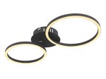 Lubinis LED šviestuvas GLOBO Kendy, 24W, 230V, 2744 lm, 3000K, metalas juodos sp., žiedo skersmuo 250 mm ir 205 mm, 490 x 247 x 72 mm, 67233-24S