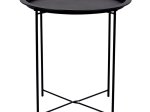 Apvalus surenkamas stalelis NOVELLY HOME D-47, metalinis, juodos sp.