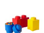 Daiktadėžių rinkinys LEGO, 3 vnt., raudonos ir geltonos sp. 25 x 12,5 x 18,8 cm, mėlynos sp. 12,3 x 12,3 x 18 cm