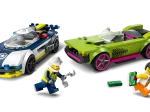 Konstruktorius LEGO City, policijos automobilis ir galingo automobilio gaudynės