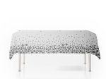 Staltiesė, 130 x 220 cm, baltos sp. su sidabro sp. elementais