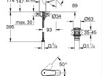 Praustuvo maišytuvas GROHE QUICKFIX START EDGE, su "push-open" dugno vožtuvu, S-dydis, juoda matinė spalva, 238982431