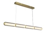 Pakabinamas LED šviestuvas SEARCHLIGHT Mod, 27,5W, 230V, 3000K, 3269lm, satininis varis, opalinis akrilas ir skaidrus stiklas, 1090 x 80 x 500 mm, maksimalus aukštis 1270 mm, 26254SB